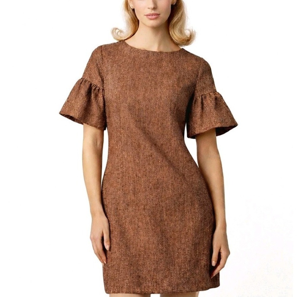 Listicle Small Brown Flounce Sleeve Mini Dress #26